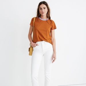 Madewell striped orange and purple tshirt